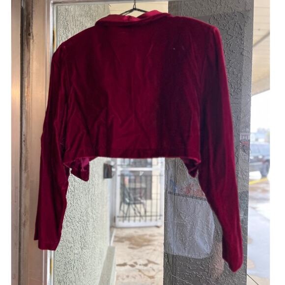 Vintage red velvet bolero jacket size XL - Picture 3 of 3
